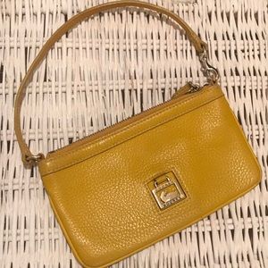 Mustard Leather Dooney & Bourke wristlet